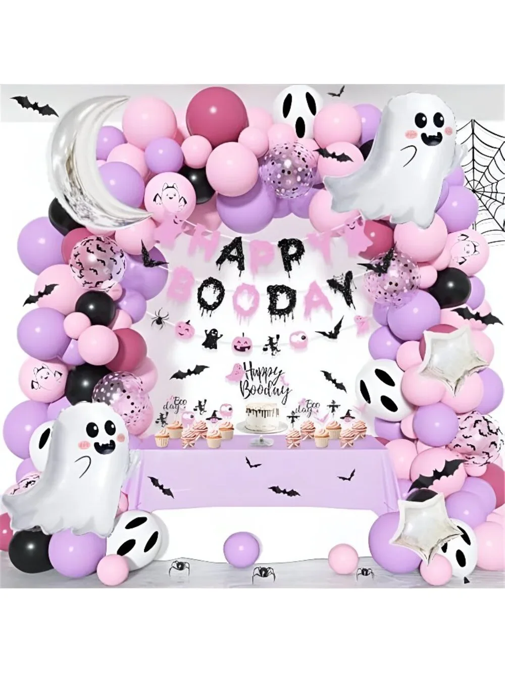 Pink Purple Halloween Birthday Party Decorations